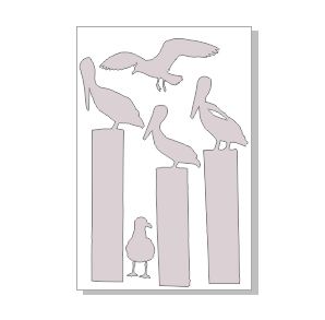 pelican poles and seagulls 100 x 150 sold in 3's